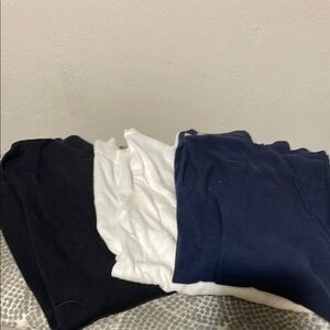 LOFT Bundle of 3 quarter length sleeve cardigans. Black, White, and Navy. Size M